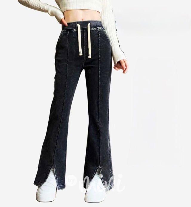 Acid wash soft denim kalhoty