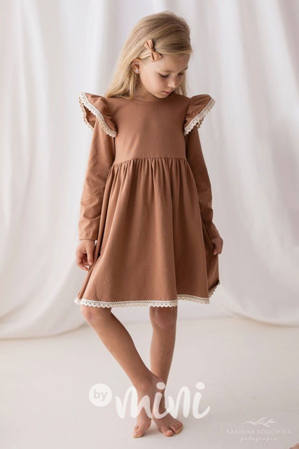 Romantic boho šaty Lily Grey latte