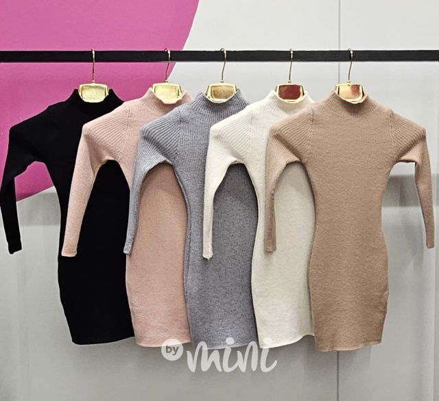 Slim svetrové stretch šaty růžové