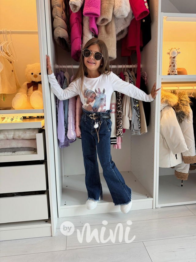 Denim zvonáče s páskem