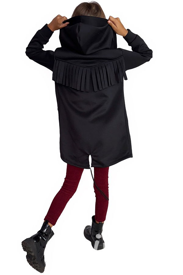 Maxi dlouhá mikina Western černá