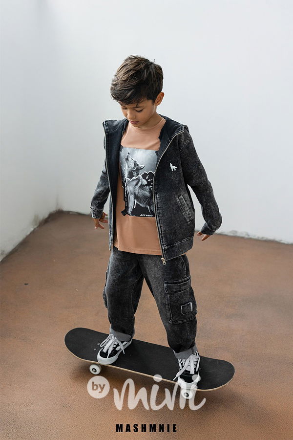 Mash Mnie soft dark denim mikinová bunda WOLF