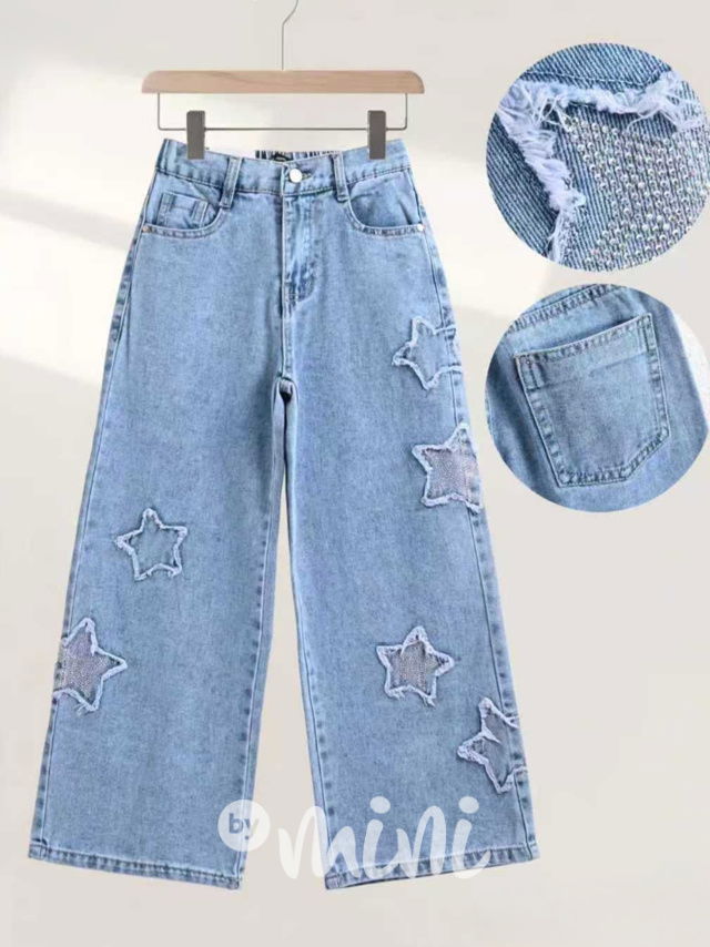 Široké blue denim STARS džíny