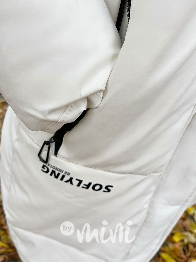 Maxi dlouhý zimní kabát SPORTY off white