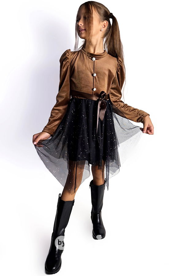 Sváteční soft velur šaty