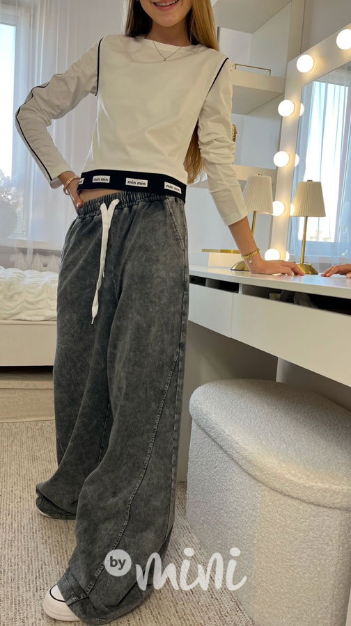 Fashion lounge maxi volné soft denim kalhoty