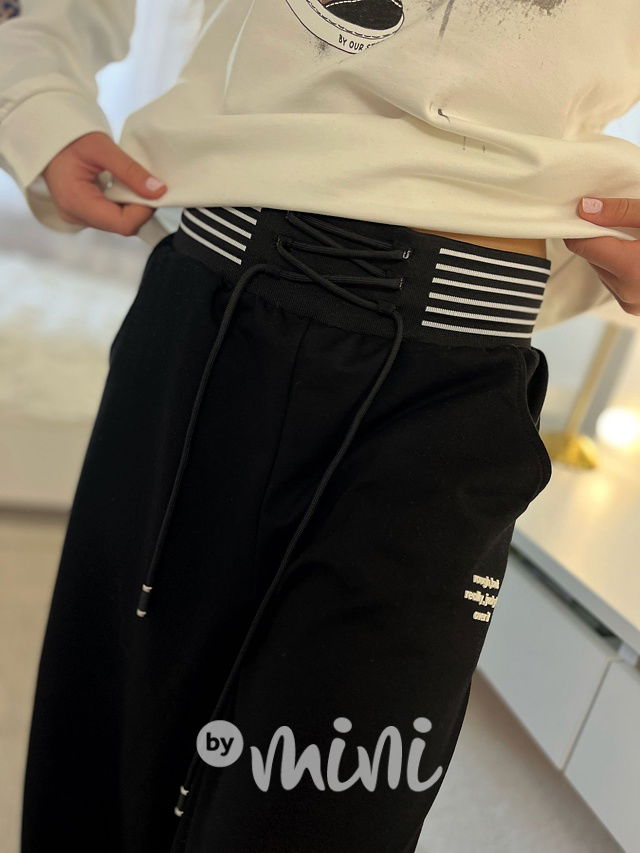 Fashion lounge volné černé kalhoty OVER