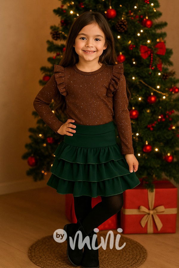 Vrstvená sukně smaragdová