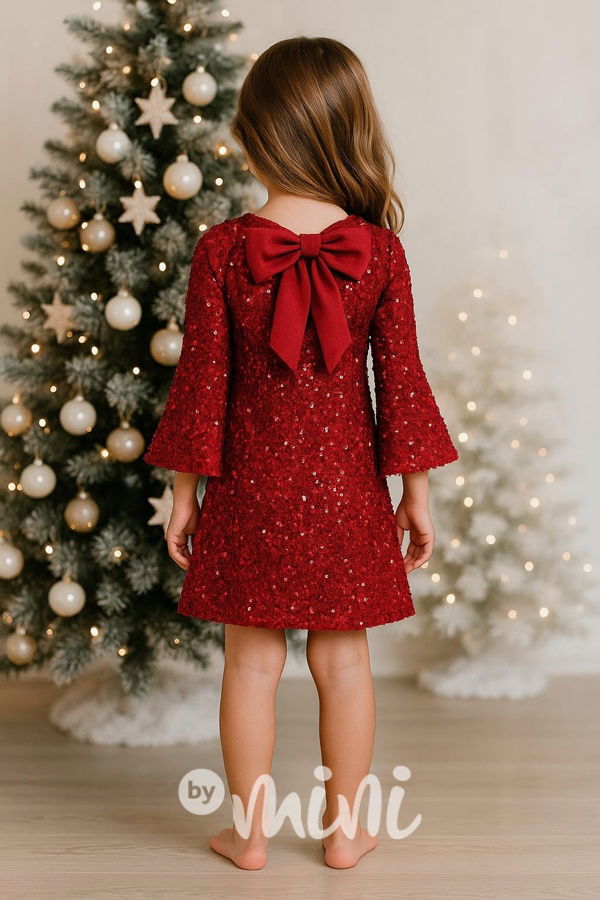 BOW flitr šaty červené