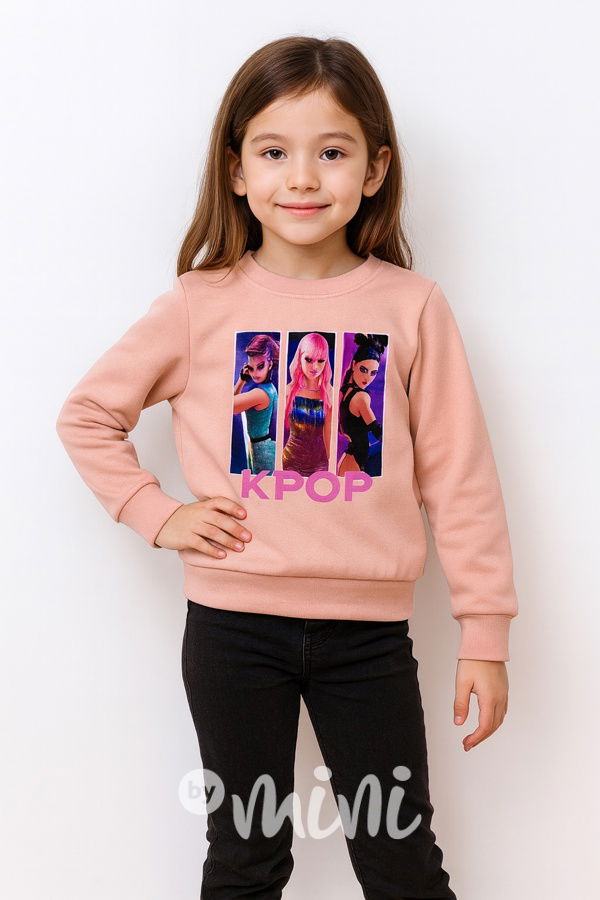 K-pop zateplená mikina růžová