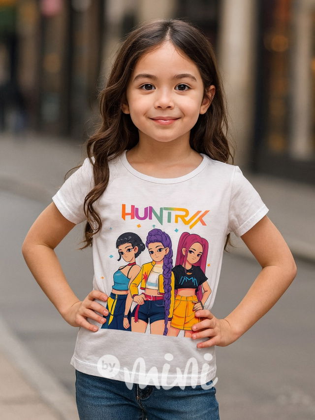 Huntrix GIRLS triko bílé