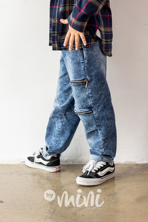 Mash Mnie volné soft blue denimky zipy