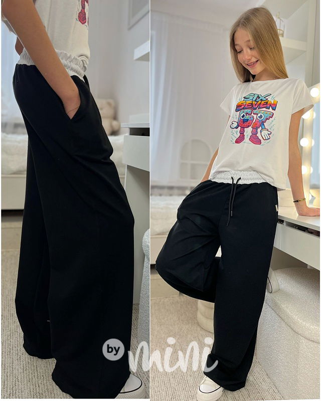 Lounge volné tepláky black/white