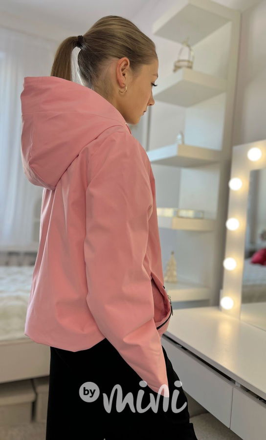 Jarní oversize bunda růžová