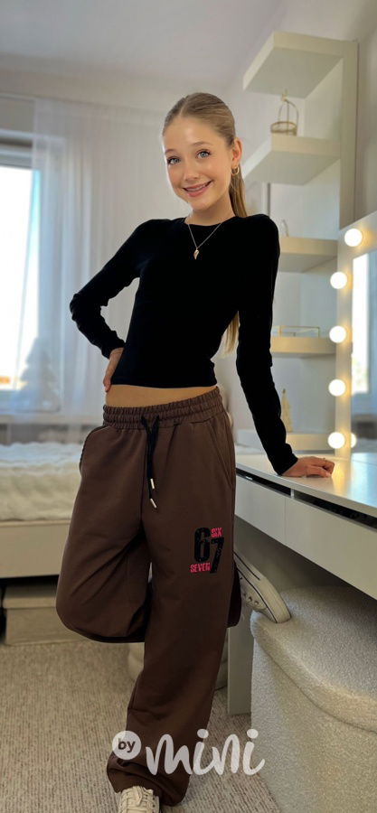 Lounge Six Seven volné tepláky hnědé