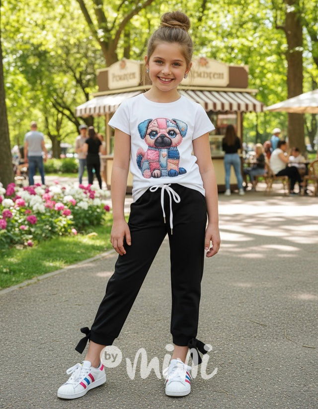 Mašličkové kalhoty černé