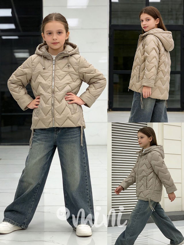 Jarní prošívaná bunda béžová