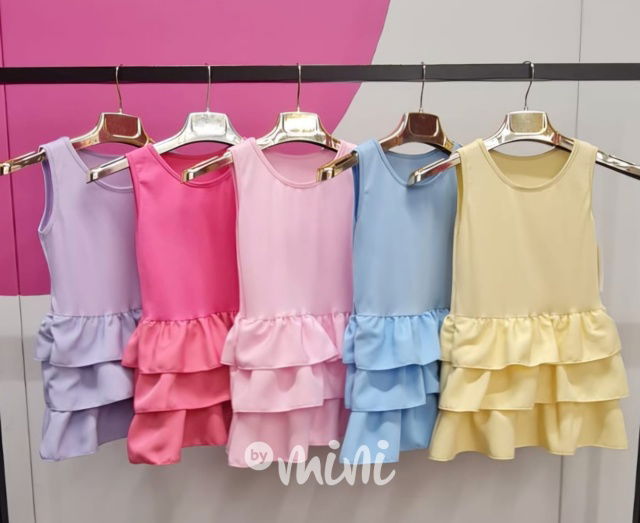 Šaty s vrstvenou sukní baby blue