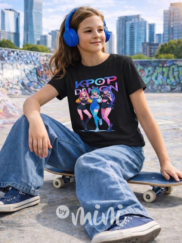 K-Pop Demon Hunters triko černé
