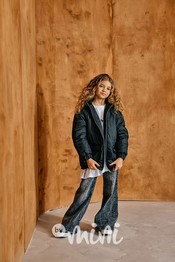 Mash Mnie soft denim volné kalhoty dark