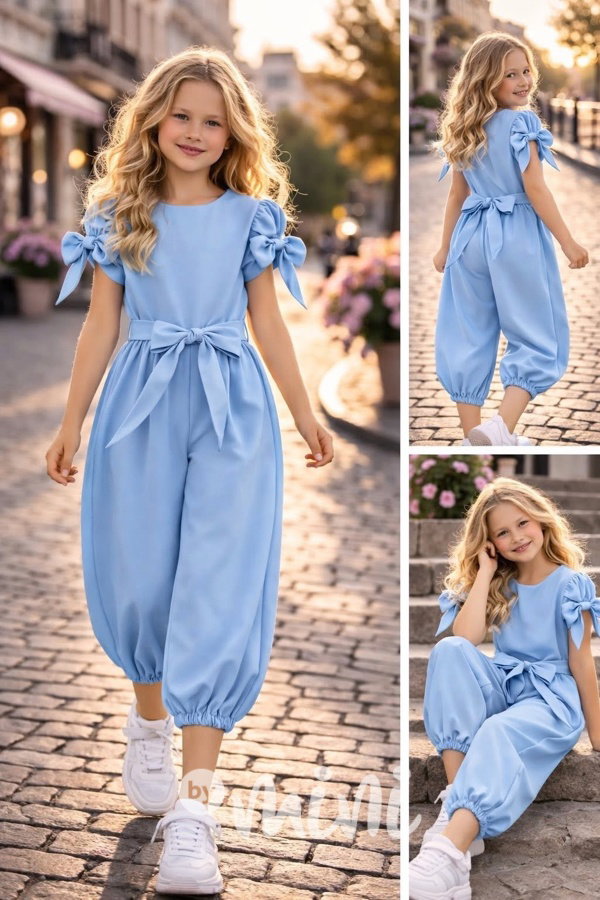 Mašličkový overal nebeský