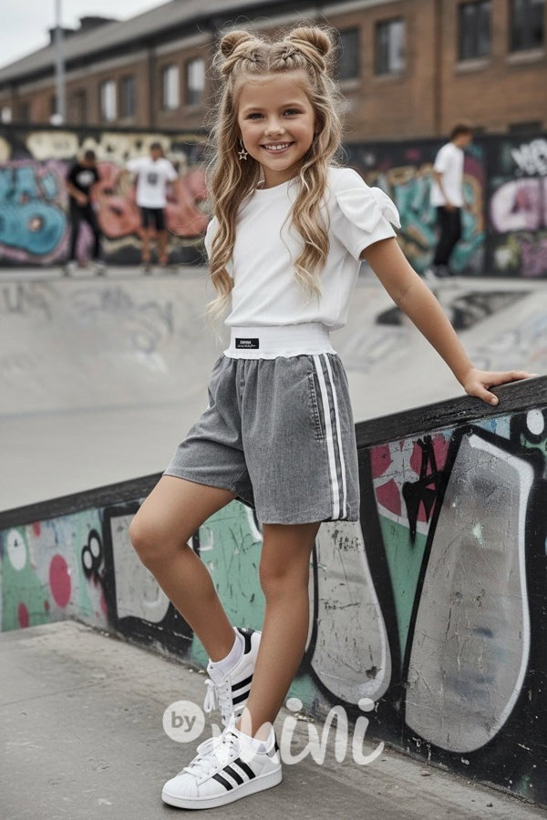 Stretch denim kraťasy Balloon