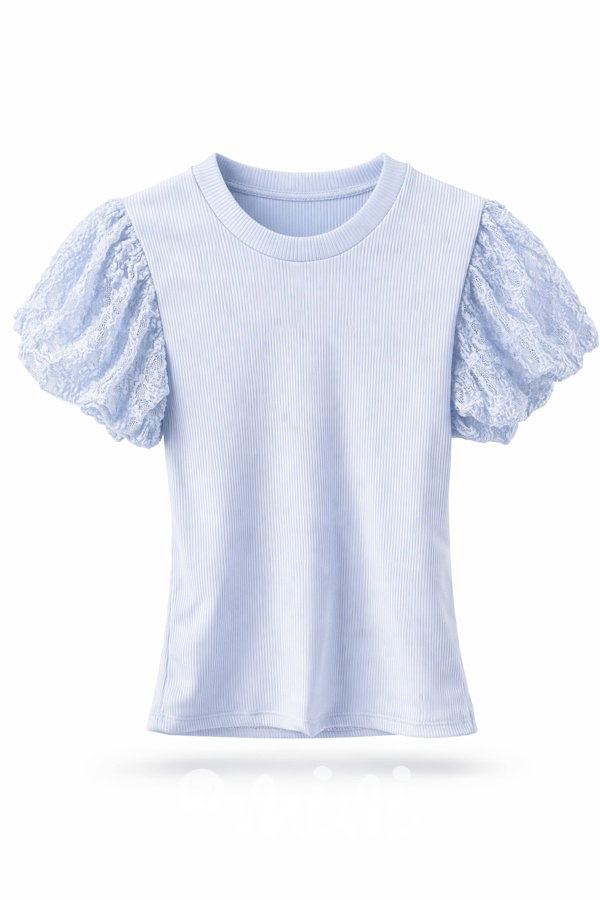 Nebeská blůzka s nadýchanými rukávy