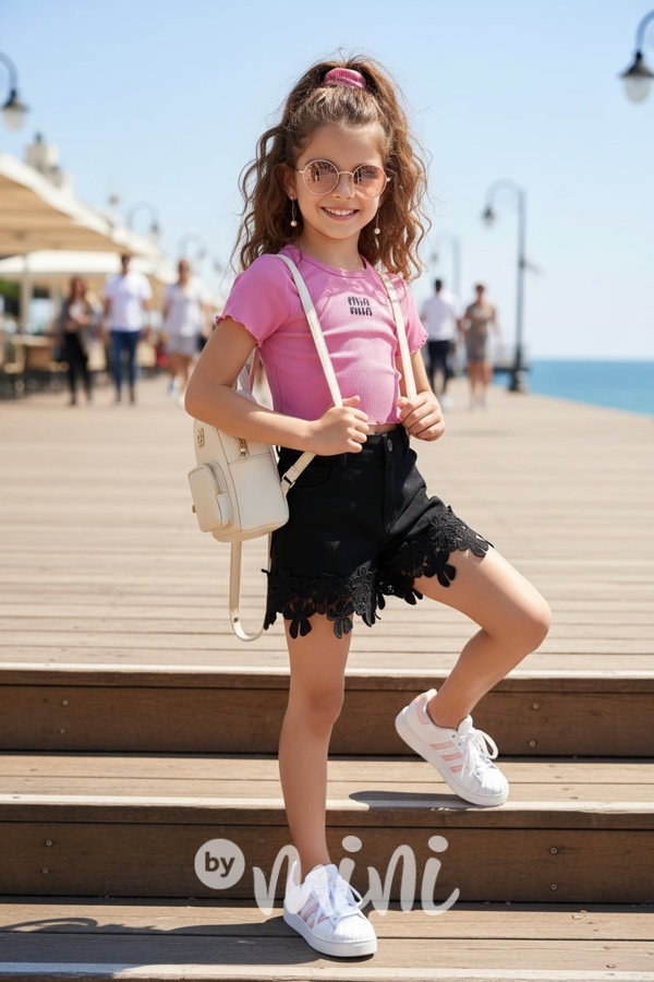 Růžové crop triko MIU