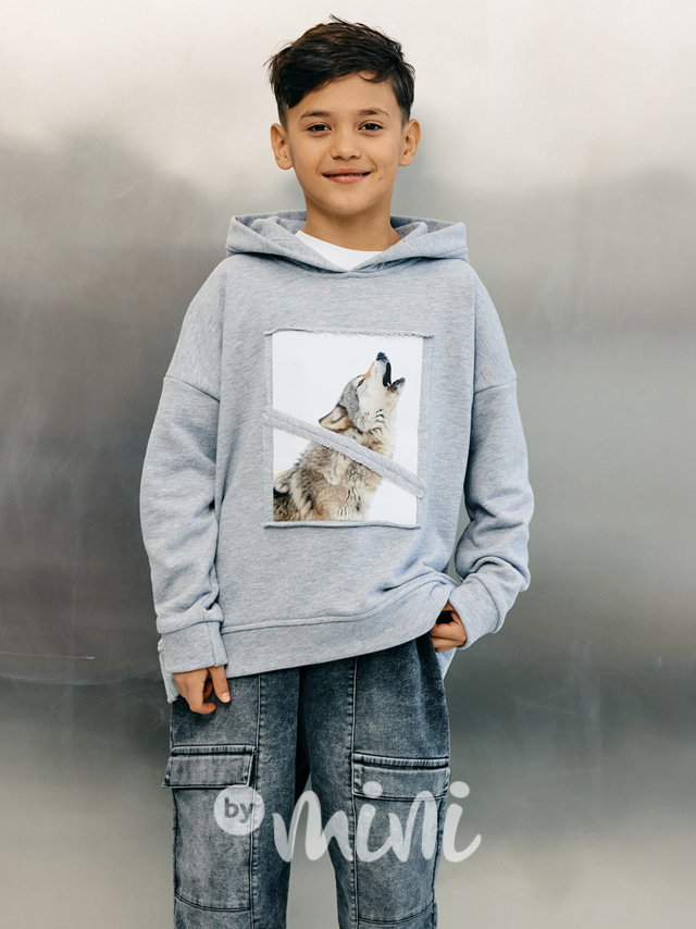 Mash Mnie hoodie mikina WOLF šedá