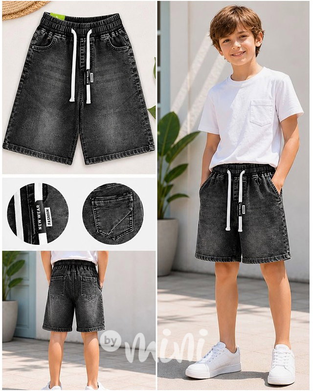 Soft denim kraťasy dark