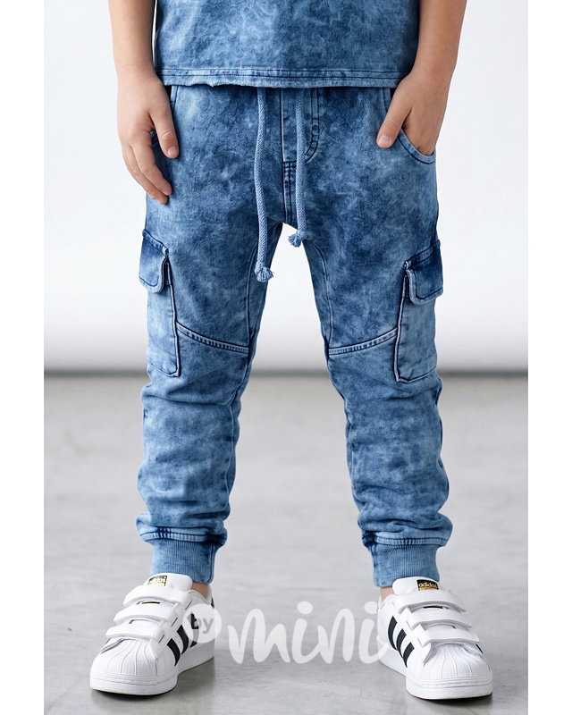 Despacito cargo tepláky acid wash blue