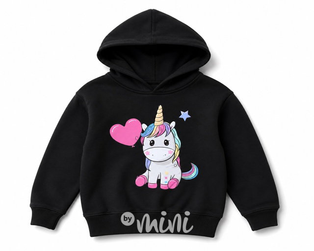 Unicorn baby bavlněná mikina černá