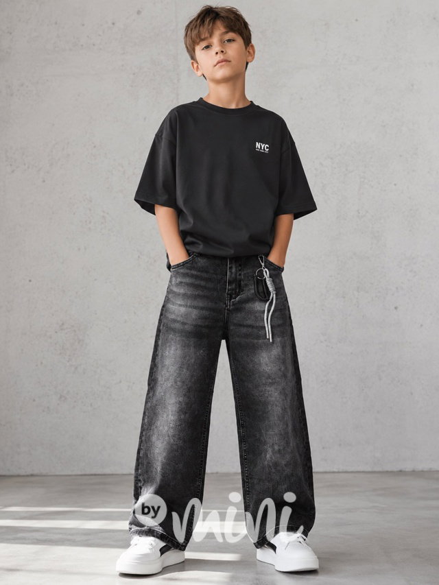 Graphite baggy jeans s karabinou