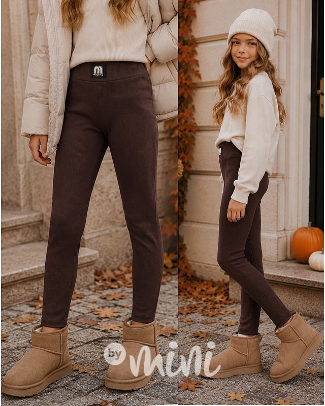 Podzimní teplé legíny chocolate