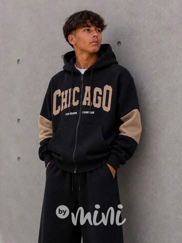 Zateplená mikina Chicago black