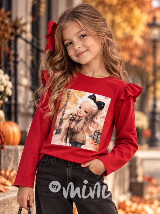 PREMIUM blůzka Paris s kamínky red