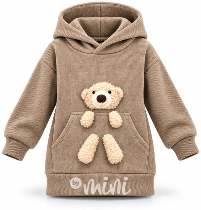 Podzimní mikinová tunika Teddy mood beige