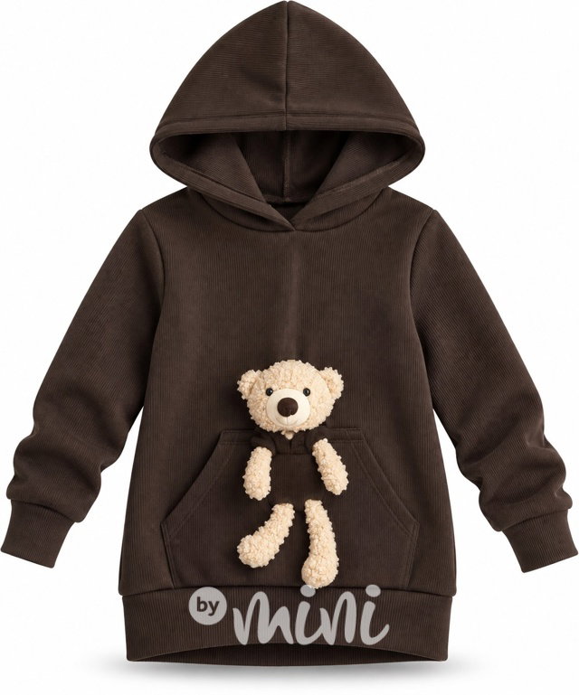 Podzimní mikinová tunika Teddy mood hnědá
