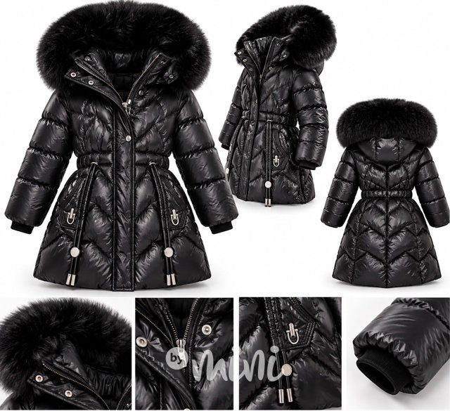 Zimní kabát Black glam černý