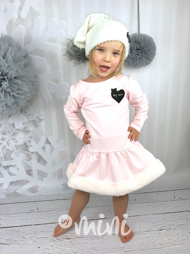 Pink fur dress