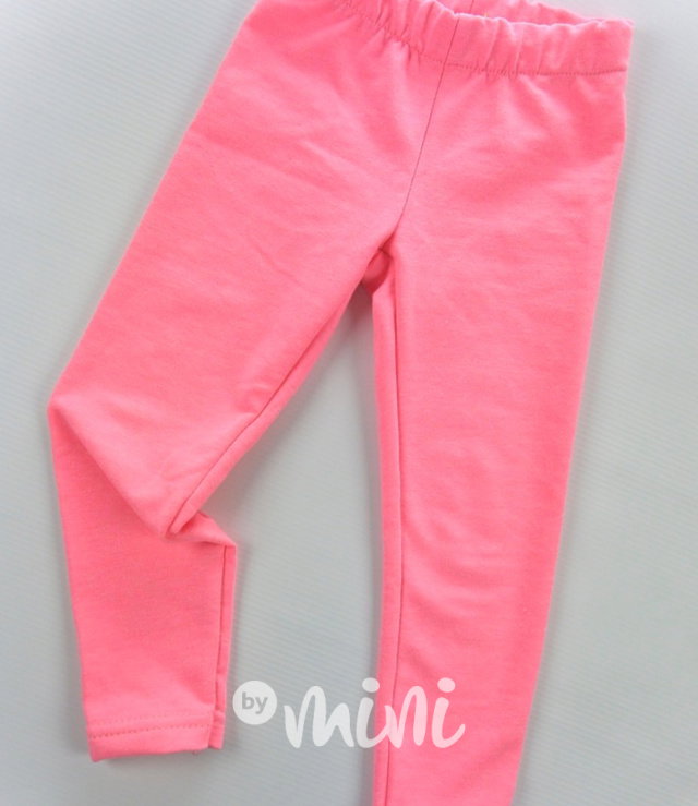 Neon růžové stretch legíny