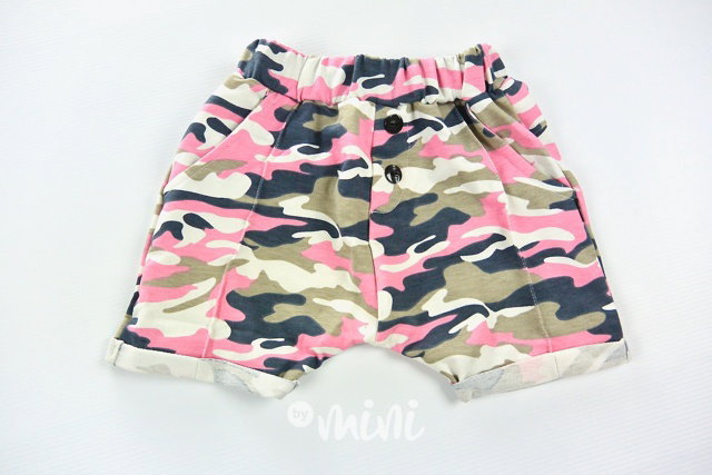 Camo pink baggy šortky