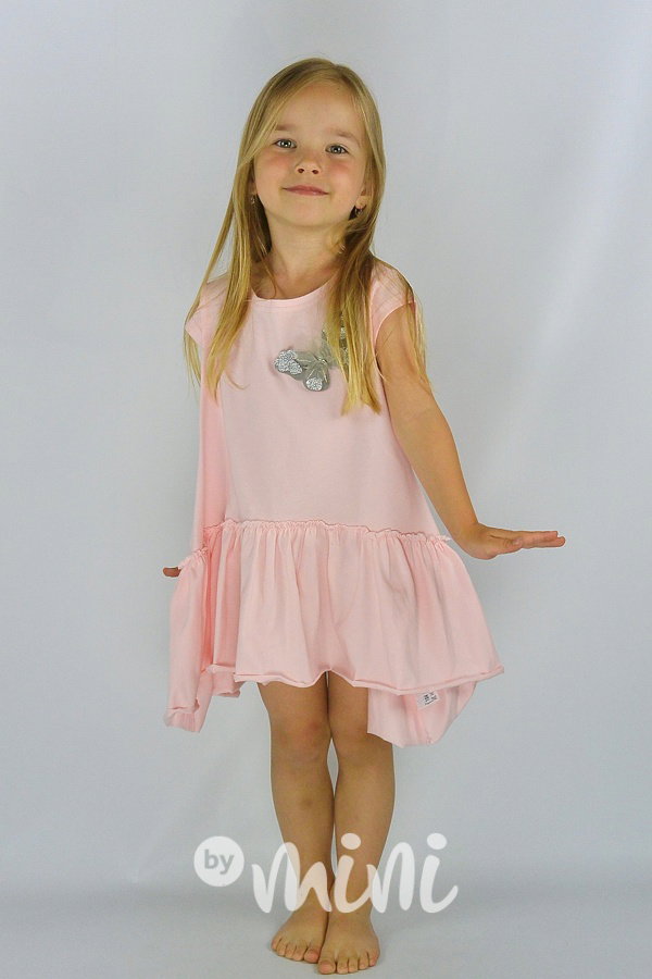 Baby pink comfy šaty butterfly