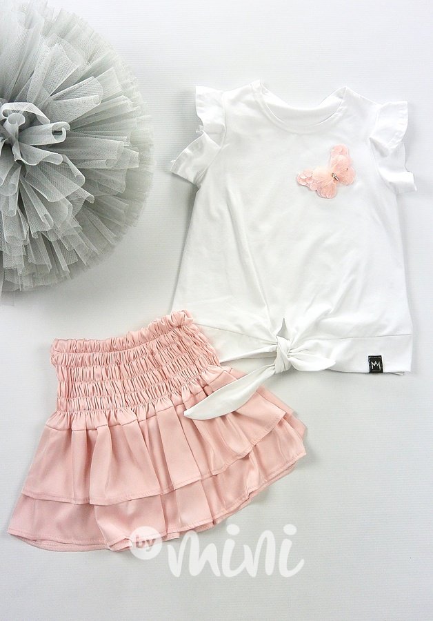 Butterfly top + pink skirt