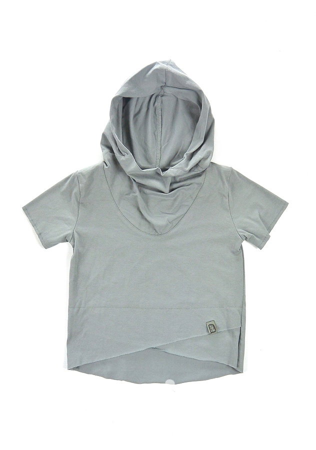 Light grey triko s kapucí