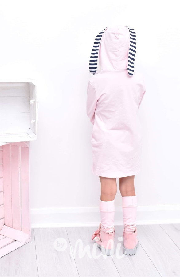 Dívčí mikina pink dlouhá BUNNY