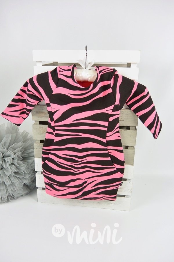 PINK zebra dívčí tunika