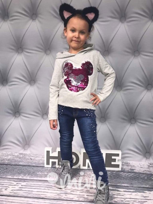 Mickey šedá dívčí mikina