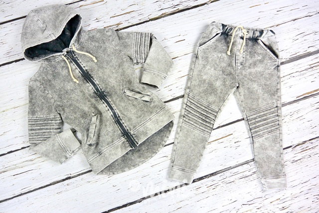 Tmavý denim black/sepraný set