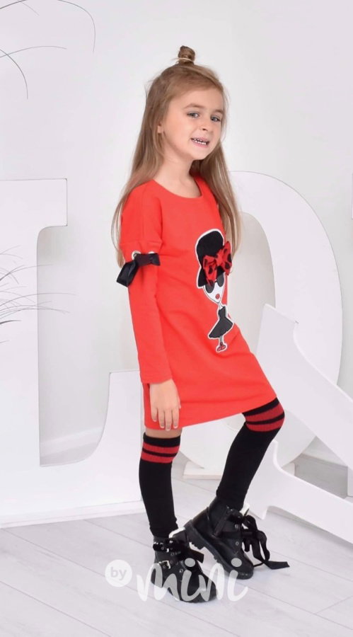 Červená tunika s mašlí